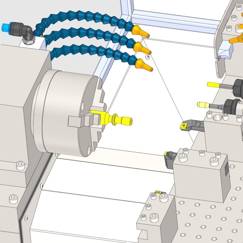 Tokarka CNC do krótkich elementów_DYNA TURN-102_DynamiTech_Uchwyt ręczny IUS125_WOLSEN ZB