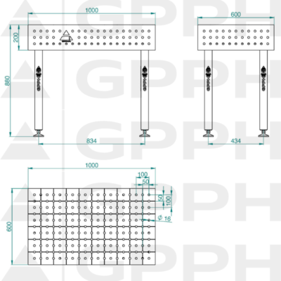 ECO Stol spawalniczy 1000x600 GPPH 16 50x50 S TWT ECO 100x60 WOLSEN2