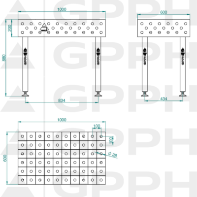 ECO Stol spawalniczy 1000x600 GPPH 28 100x100 S TWT ECO 100x60 WOLSEN2