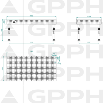 ECO Stol spawalniczy 2000x1000 GPPH 16 50x50 S TWT ECO 200x100 WOLSEN2