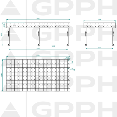 ECO Stol spawalniczy 2400x1200 GPPH 16 100x100 S TWT ECO 240x120 WOLSEN2