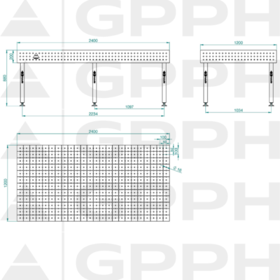 ECO Stol spawalniczy 2400x1200 GPPH 16 50x50 S TWT ECO 240x120 WOLSEN2