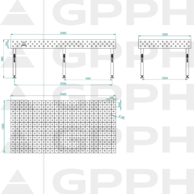 ECO Stol spawalniczy 2400x1200 GPPH 28 100x100 S TWT ECO 240x120 WOLSEN2