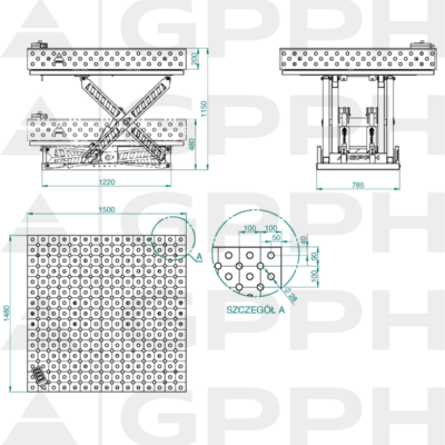 PLUS INOX Stol spawalniczy z regulowana wysokoscia Dotacja ZUS 1500x1480 GPPH 28 DIAG XWT INOX PLUS 150x148 WOLSEN2