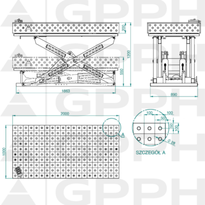 PLUS INOX Stol spawalniczy z regulowana wysokoscia Dotacja ZUS 2000x1000 GPPH 28 100x100 XWT INOX PLUS 200x100 WOLSEN2 1