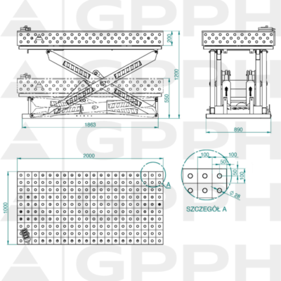 PLUS Stol spawalniczy z regulowana wysokoscia Dotacja ZUS 2000x1000 GPPH 28 100x100 XWT PLUS 200x100 WOLSEN2 1