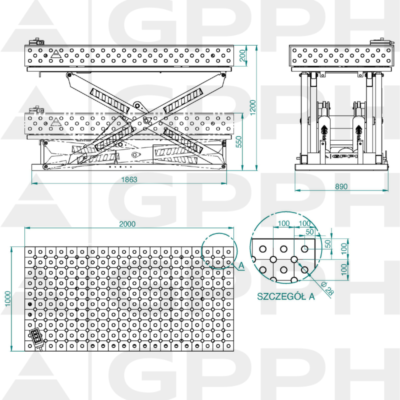 PLUS Stol spawalniczy z regulowana wysokoscia Dotacja ZUS 2000x1000 GPPH 28 DIAG XWT PLUS 200x100 WOLSEN2 1