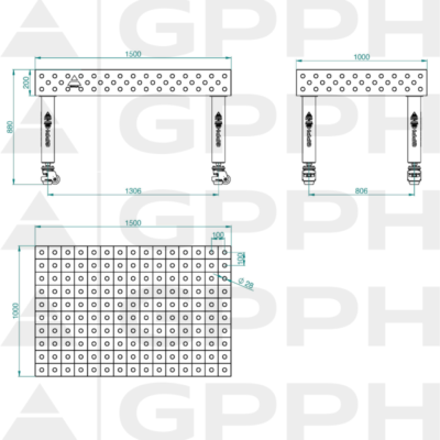 PLUS Stol spawalniczy 1000x1500 GPPH 28 100x100 K TWT PLUS 150x100 WOLSEN2 1