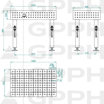 PLUS Stol spawalniczy 1000x600 GPPH 16 50x50 S TWT PLUS 100x60 WOLSEN2 1