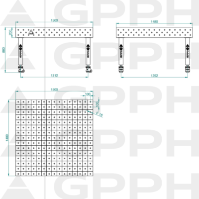 PLUS Stol spawalniczy 1500x1480 GPPH 16 100x100 K TWT PLUS 150x148 WOLSEN2 1