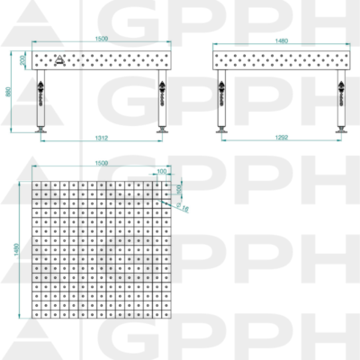 PLUS Stol spawalniczy 1500x1480 GPPH 16 100x100 S TWT PLUS 150x148 WOLSEN2 1