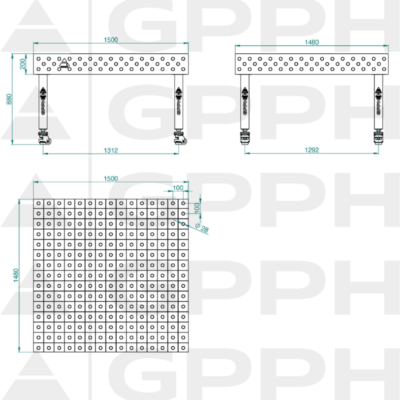 PLUS Stol spawalniczy 1500x1480 GPPH 28 100x100 K TWT PLUS 150x148 WOLSEN2 1