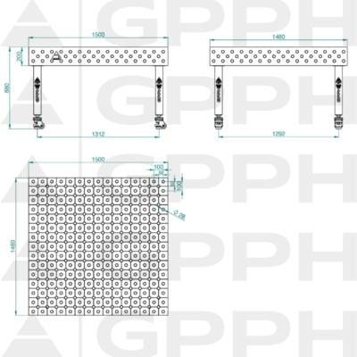 PLUS Stol spawalniczy 1500x1480 GPPH 28 DIAG K TWT PLUS 150x148 WOLSEN2 1