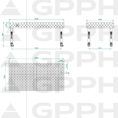 PLUS Stol spawalniczy 2000x1000 GPPH 28 100x100 K TWT PLUS 200x100 WOLSEN2 1