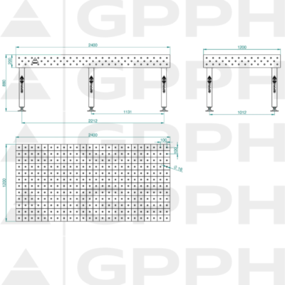 PLUS Stol spawalniczy 2400x1200 GPPH 16 100x100 S TWT PLUS 240x120 WOLSEN2 1
