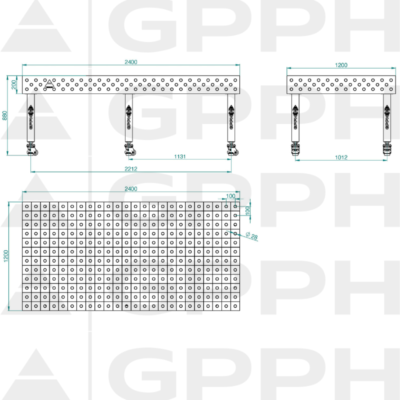 PLUS Stol spawalniczy 2400x1200 GPPH 28 100x100 K TWT PLUS 240x120 WOLSEN2 1