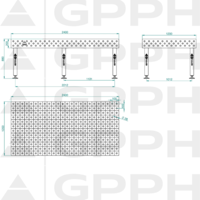 PLUS Stol spawalniczy 2400x1200 GPPH 28 100x100 S TWT PLUS 240x120 WOLSEN2 1