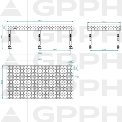 PLUS Stol spawalniczy 2400x1200 GPPH 28 DIAG K TWT PLUS 240x120 WOLSEN2 1