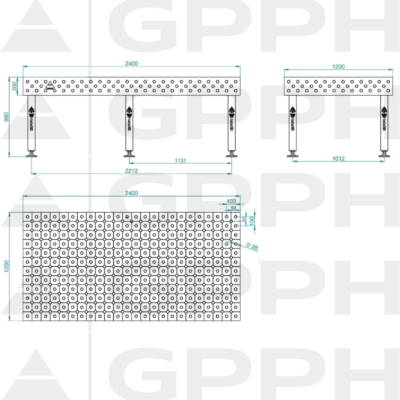 PLUS Stol spawalniczy 2400x1200 GPPH 28 DIAG S TWT PLUS 240x120 WOLSEN2 1