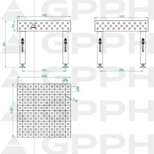 PRO INOX Stół spawalniczy 1000x1000 GPPH 28 100x100 S INOX PRO 100x100 WOLSEN2