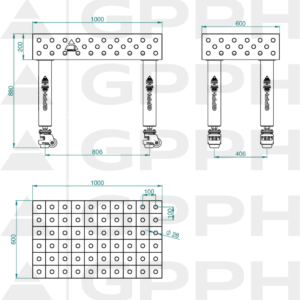 PRO INOX Stół spawalniczy 1000x600 GPPH 28 100x100 K INOX PRO 100x60 WOLSEN2