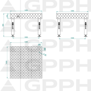 PRO INOX Stół spawalniczy 1200x1200 GPPH 28 100x100 S INOX PRO 120x120 WOLSEN2