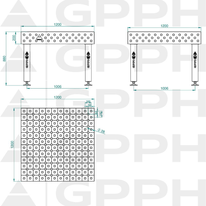 PRO_INOX_Stół spawalniczy_1200x1200_GPPH_28_DIAG_S_INOX_PRO_120x120_WOLSEN2