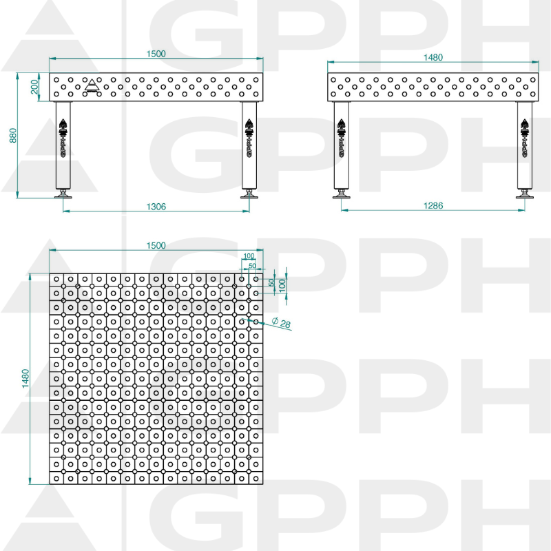 PRO_INOX_Stół spawalniczy_1500x1480_GPPH_28_DIAG_S_INOX_PRO_150x148_WOLSEN2