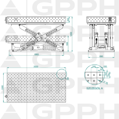 PRO Stol spawalniczy z regulowana wysokoscia Dotacja ZUS 2000x1000 GPPH 16 100x100 XWT PRO 200x100 WOLSEN2