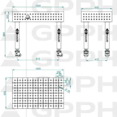 PRO Stol spawalniczy 1000x600 GPPH 16 50x50 K TWT PRO 100x60 WOLSEN2