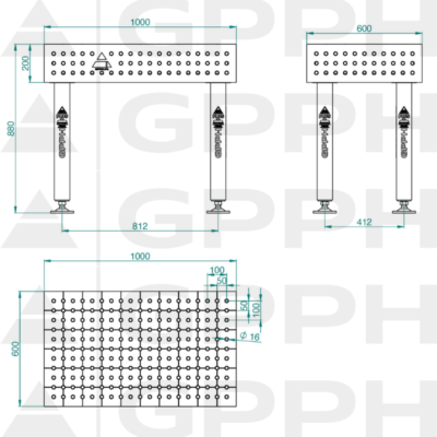 PRO Stol spawalniczy 1000x600 GPPH 16 50x50 S TWT PRO 100x60 WOLSEN2