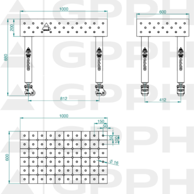 PRO Stol spawalniczy 1000x600 GPPH 16 DIAG K TWT PRO 100x60 WOLSEN2