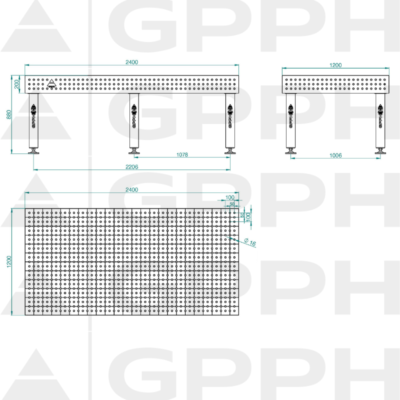 PRO Stol spawalniczy 2400x1200 GPPH 16 50x50 S TWT PRO 240x120 WOLSEN2