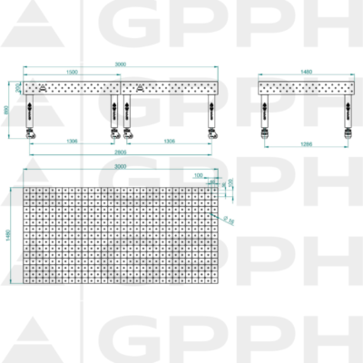 PRO Stol spawalniczy 3000x1480 GPPH 16 DIAG K TWT PRO 300x148 WOLSEN2