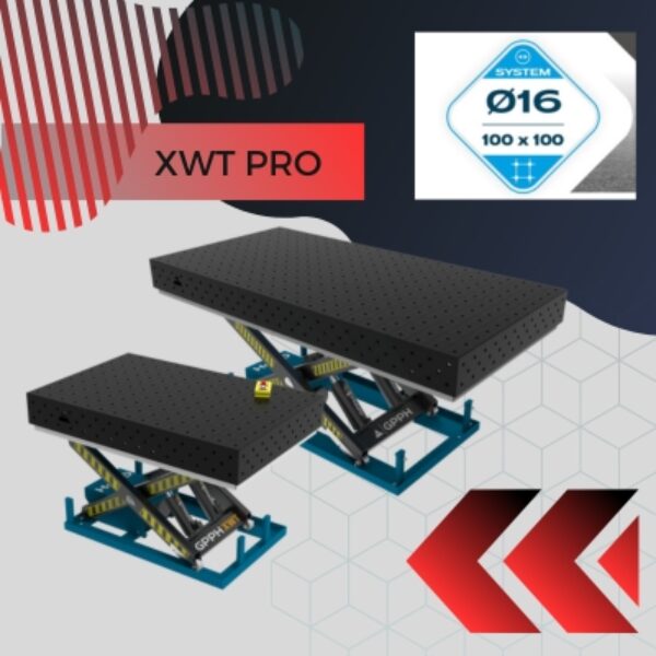 Stoly spawalnicze podnoszone XWT PRO Blat 15 mm systemem otworow fi 16 mm w siatce 100x100 Wolsen