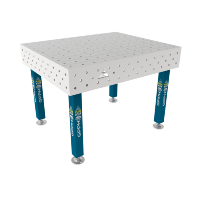 Stół Spawalniczy PLUS INOX 1200x1000 mm, blat 12mm, otwory fi16 mm, siatka 100x100 mm, na stopach - obrazek 2