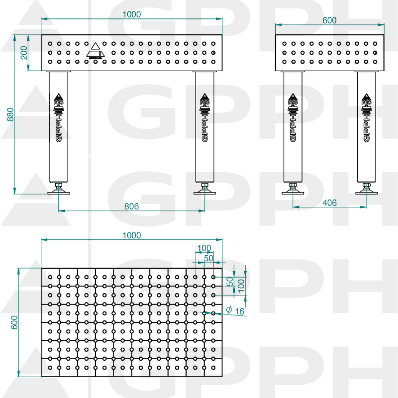 PRO_INOX_Stół spawalniczy_1000x600_GPPH_16_50x50_S_INOX_PRO_100x60_WOLSEN2