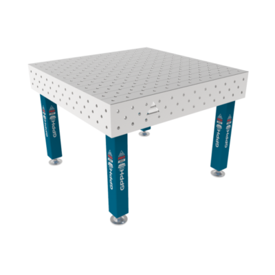 Stół Spawalniczy PRO INOX 1200x1200 mm, blat 15mm, otwory fi 16 mm, siatka diagonalna, na stopach - obrazek 4