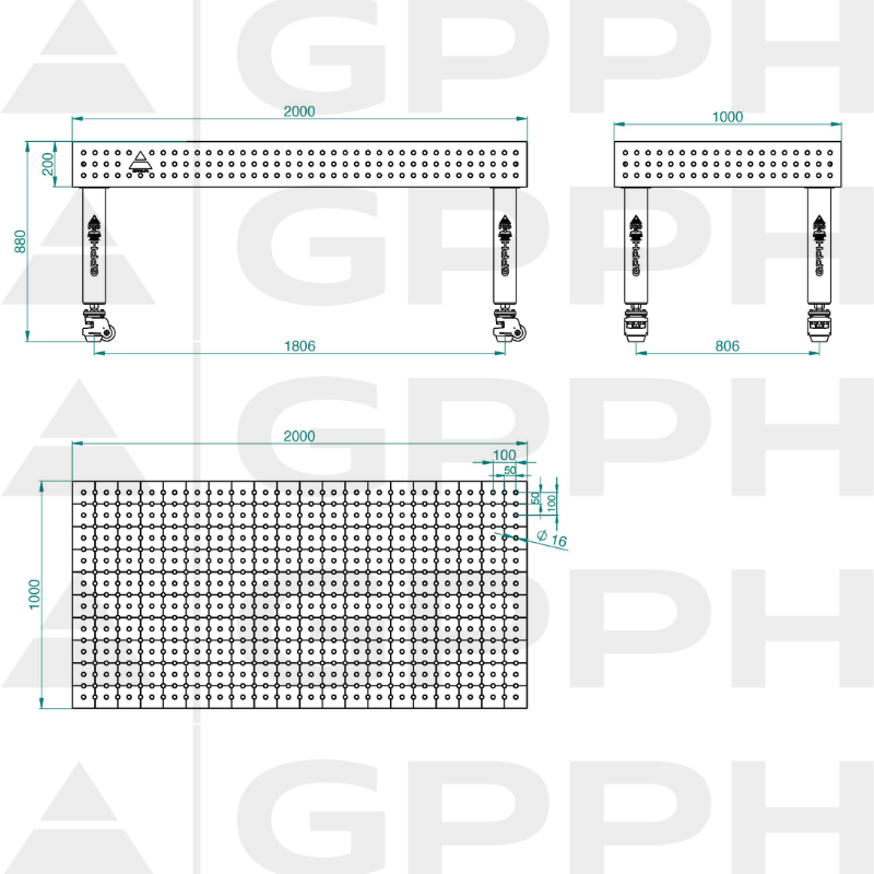 PRO_INOX_Stół spawalniczy_2000x1000_GPPH_16_50x50_K_INOX_PRO_200x100_WOLSEN2