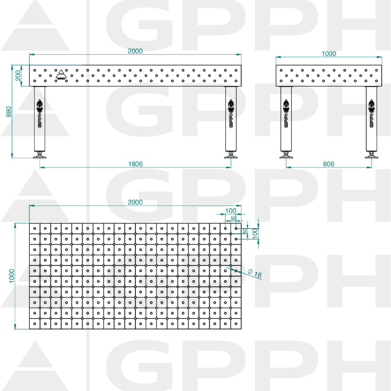 PRO_INOX_Stół spawalniczy_2000x1000_GPPH_16_DIAG_S_INOX_PRO_200x100_WOLSEN2