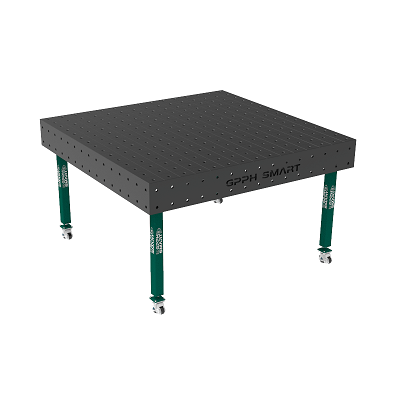 Stół Spawalniczy SMART 1500x1480 mm, blat 12mm, otwory fi16 mm, siatka 100x100 mm, na kołach