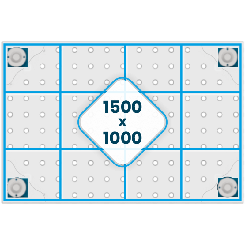 Stół Spawalniczy PLUS INOX 1500x1000 mm, blat 12mm, otwory fi16 mm, siatka 50x50 mm, na stopach - obrazek 3
