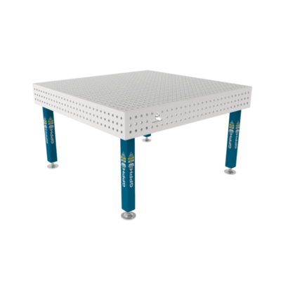 Stół Spawalniczy PLUS INOX 1500x1480 mm, blat 12mm, otwory fi16 mm, siatka 50x50 mm, na stopach - obrazek 2