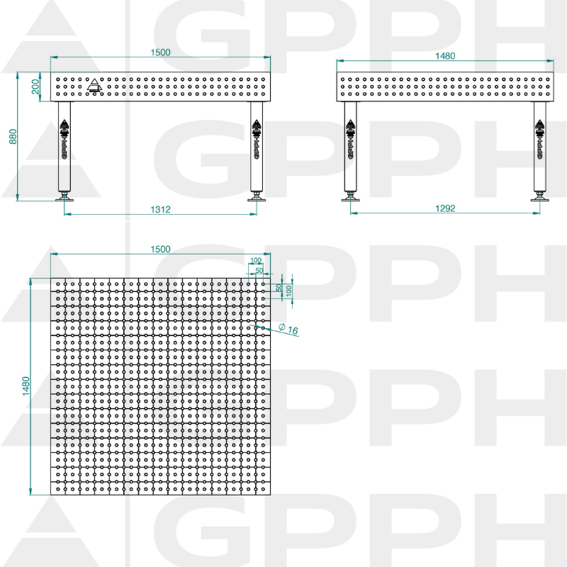 Stół spawalniczy PLUS INOX GPPH
