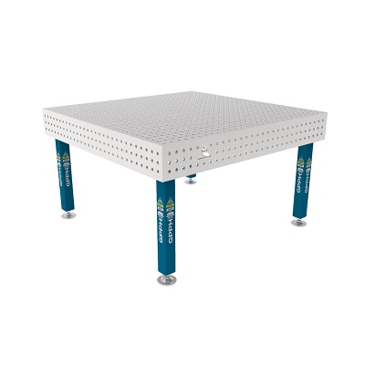 Stół Spawalniczy PLUS INOX 1500x1480 mm, blat 12mm, otwory fi16 mm, siatka 50x50 mm, na stopach