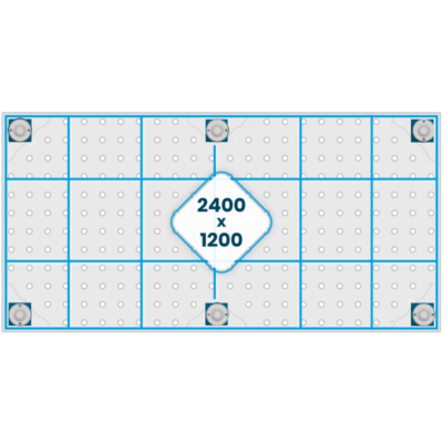 Stół Spawalniczy PLUS INOX 2400x1200 mm, blat 12mm, otwory fi16 mm, siatka diagonalna, na stopach - obrazek 3