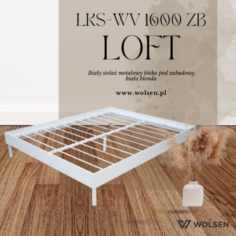 Stelaż metalowy pod zabudowę z blendą styl loft boho kolor biały g