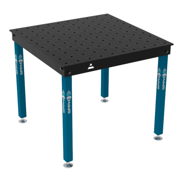 Stół Spawalniczo-montażowy BASIC 1000x1000 mm, blat 12mm, otwory fi16 mm, siatka 100x100 mm, na stopach