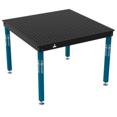 Stół Spawalniczo-montażowy BASIC 1200x1200 mm, blat 12mm, otwory fi16 mm, siatka 50x50 mm, na stopach - obrazek 2