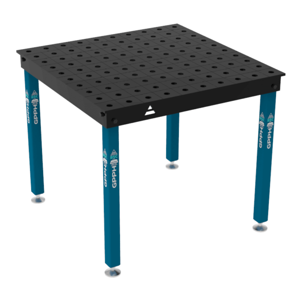 Stół Spawalniczo-montażowy BASIC 1000x1000 mm, blat 12mm, otwory fi28 mm, siatka 100x100 mm, na stopach